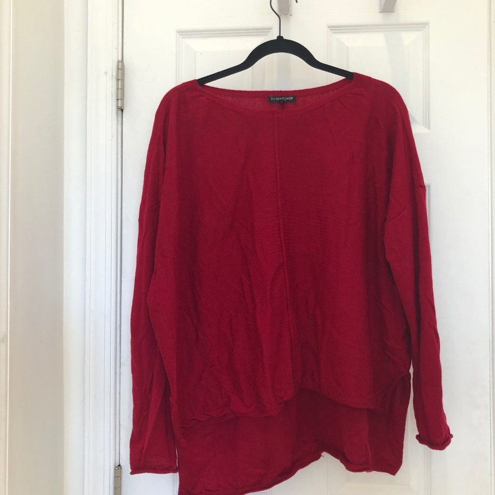 Eileen Fisher Red Wool Sweater